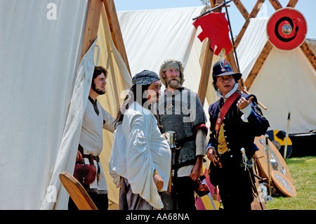 Campo in tenda al Renaissance Faire San Diego California USA Foto Stock