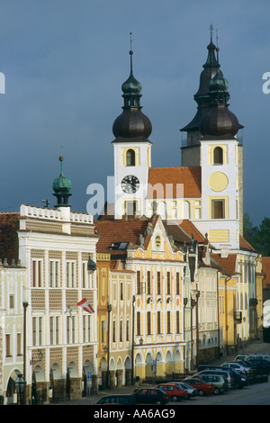 Repubblica ceca Telc Nome santo della Chiesa del Gesù Foto Stock