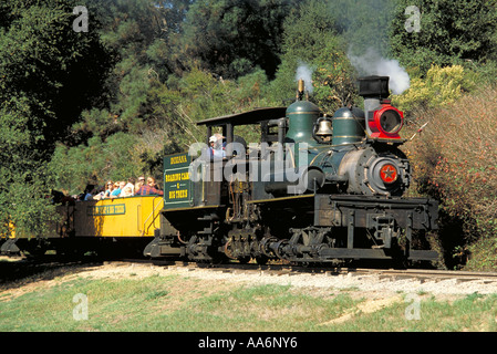 Elk236 1312 California Felton Roaring Camp e grandi alberi a scartamento ridotto RR 1880 motore Foto Stock