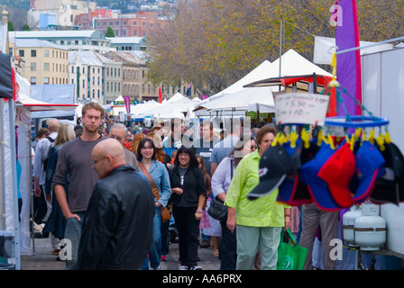 Mercato del sabato in Salamanca Place Hobart Tasmania Foto Stock