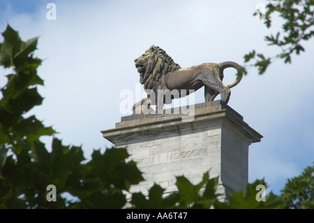 La Butte de Lion presso il sito della battaglia di Waterloo 18 Giugno 1815 Foto Stock