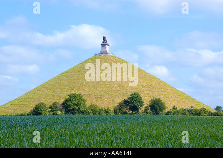 La Butte de Lion presso il sito della battaglia di Waterloo 18 Giugno 1815 Foto Stock