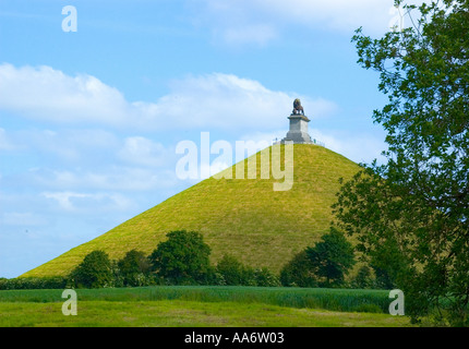 La Butte de Lion presso il sito della battaglia di Waterloo 18 Giugno 1815 Foto Stock