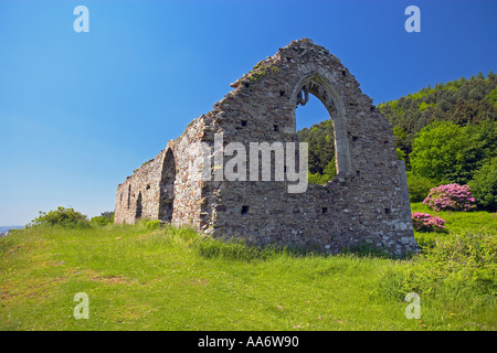 "Capel Mair" Cappella di Margam montagna che si affaccia Margam Abbey, Port Talbot, South Wales, Regno Unito Foto Stock