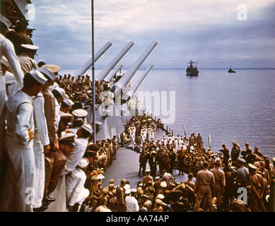 Resa giapponese sulla Corazzata Missouri sett 2° 1945 Foto Stock