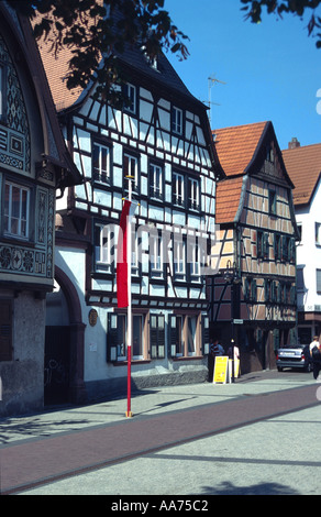 Germania Assia Assia Bergstrasse città di Bensheim framework case nella città vecchia Foto Stock