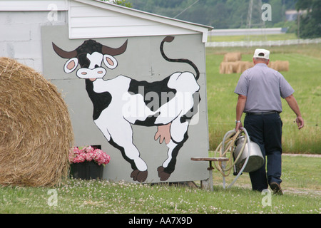 Alabama Alexandria, Wright Dairy Farm, agricoltura, agricoltura, agricoltura, ranching, rurale, paese, campagna, murale vacca, pascolo, agricoltore, agricoltura, visitatori Foto Stock