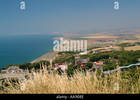 Vista da St Catherines Hill Viewpoint Isle of Wight Hampshire England Regno Unito Regno Unito Foto Stock