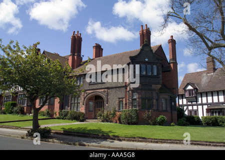 Bridge Cottage l'Aula del fatto che Lord Leverhulme vissuto in Port Sunlight,Wirral,Cheshire,Birkenhead,l'Inghilterra,UK,GB, Foto Stock