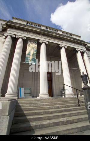 La Lady Lever Art Gallery colonne,facciata,Wirral,Cheshire, Inghilterra,UK,GB, Foto Stock