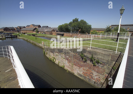 Bacino di blocco presso il museo in barca,porta Ellsmere,Wirral,Cheshire, UK,GB, Foto Stock