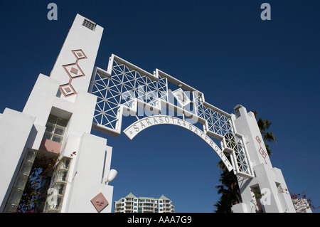 Ingresso al bayfront island park sarasota florida usa stati uniti Foto Stock