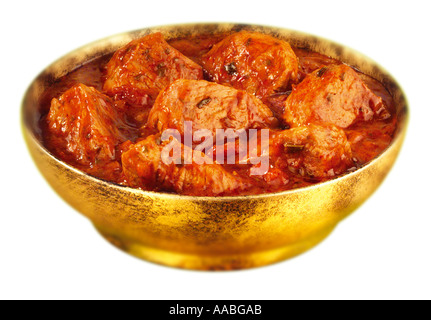 Agnello rogan josh su bianco Foto Stock