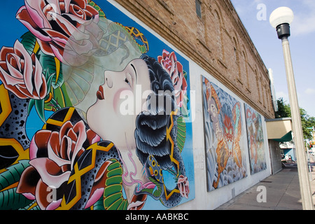 Murales nel centro di Corpus Christi in Texas Foto Stock