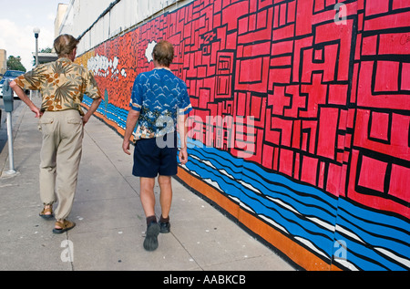 Scena di strada nel centro di Corpus Christi in Texas Foto Stock