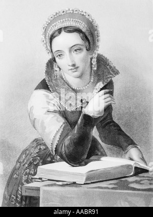 Joan della Navarra, aka Joanna, c. 1368 -1437. La duchessa di Bretagna come la moglie del duca Giovanni IV e poi regina dell'Inghilterra dal matrimonio di re Enrico IV. Foto Stock
