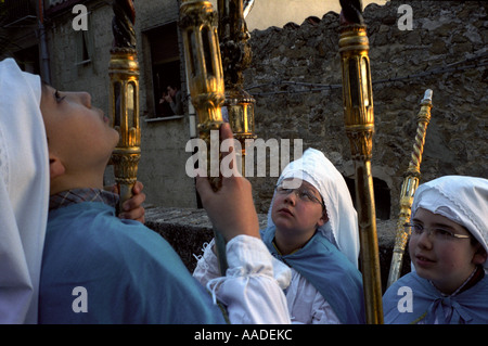 Processione a Gangi per la benedizione delle palme palermo sicilia italia Foto Stock