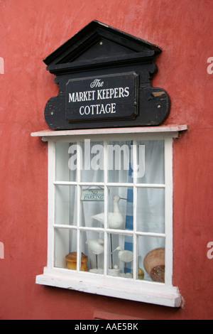 Lavenham suffolk in Inghilterra i custodi del mercato finestra cottage Foto Stock