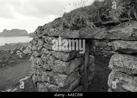 St Kilda village baia del villaggio abbandonato national Trust for Scotland Western Isles uk gb Foto Stock