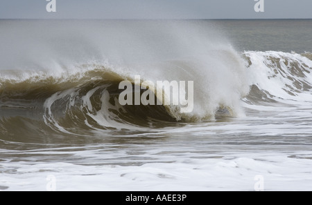 Storm Waves North Sea Norfolk UK June Foto Stock