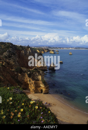 Praia do Camilo spiaggia vicino a Lagos Algarve Portogallo Foto Stock