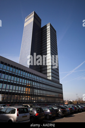 Pannelli solari, CIS edificio, Co-Operative Società di assicurazione, Miller Street, Manchester, Regno Unito Foto Stock