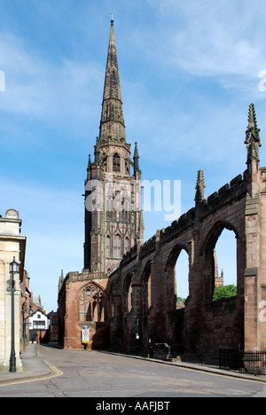 Vecchia Cattedrale e Bayley Lane, Coventry, West Midlands, England, Regno Unito Foto Stock