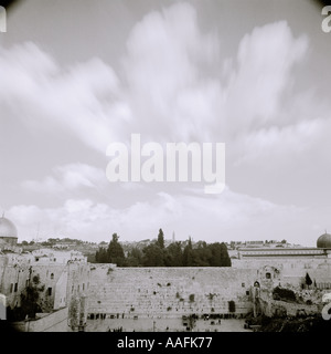 Il sacro ebraico religioso sito storico del Muro del Pianto o Muro Occidentale di Gerusalemme in Israele Palestina in Medio Oriente Foto Stock