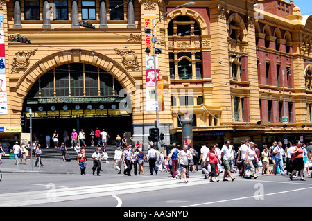 La stazione di Flinders Street, Melbourne Foto Stock