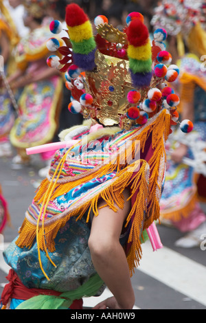 Ragazzo vestito come un guerriero a Matsu Festival Foto Stock