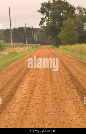 Paese rurale di strada sterrata, Michigan STATI UNITI Foto Stock