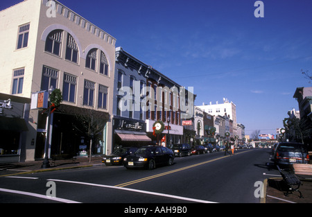 Strada principale nella città di Red Bank nel New Jersey Foto Stock