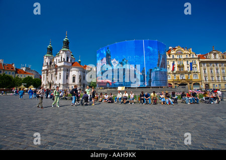 Piazza della Città Vecchia (Staré Mesto), Praga, Repubblica Ceca, Europa Foto Stock