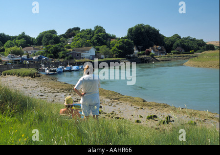 Gli artisti al fiume Ouse Piddinghoe East Sussex England Foto Stock