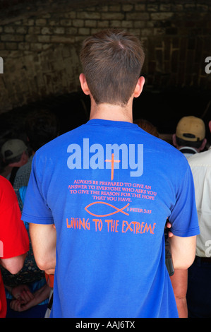 Turismo religioso che indossa la t-shirt, Charleston, Carolina del Sud Foto Stock
