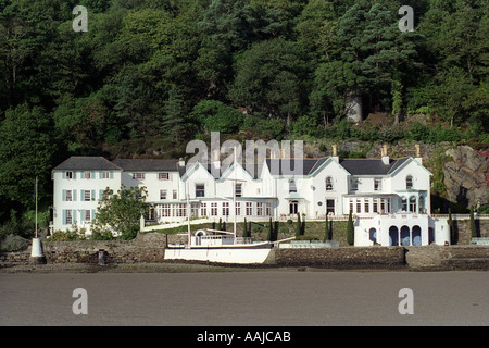 Italianamente villaggio di Portmeirion vicino a Porthmadog progettato da Clough Williams Ellis Gwynedd Wales UK GB Foto Stock