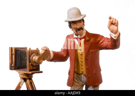 Modello di fotografo con la vecchia macchina fotografica Foto Stock