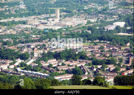 Vista aerea del Cwmbran shopping center Cwmbran Wales UK Foto Stock