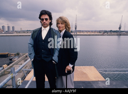 Musicista di Jean Michel Jarre e attrice Charlotte Rampling a Londra in Inghilterra in Gran Bretagna nel Regno Unito Foto Stock