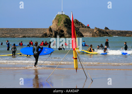 Summerleaze Beach Surf bude Atlantic Coast North Cornwall Inghilterra uk gb Foto Stock