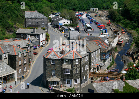 Boscastle inondazioni regime di miglioramento fiume valenza opere Cornwall Inghilterra uk gb Foto Stock