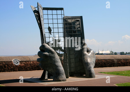 Sud ovest sentiero costiero scultura minehead somerset England Regno unito Gb Foto Stock