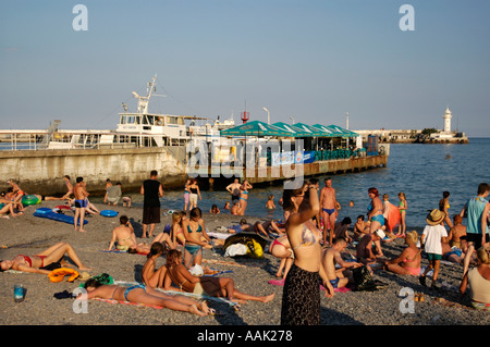 Crimea, Yalta, passeggiata costiera Foto Stock