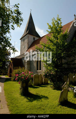 Chiesa della Santa Trinità Bosham nelle vicinanze del Chichester West Sussex Foto Stock