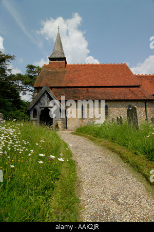 La chiesa della Santa Croce, Bignor REGNO UNITO Foto Stock