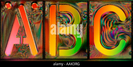ABC polarizzata incrociata Foto Stock