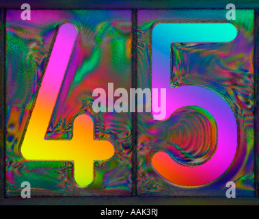 Numero 45 polarizzata incrociata Foto Stock