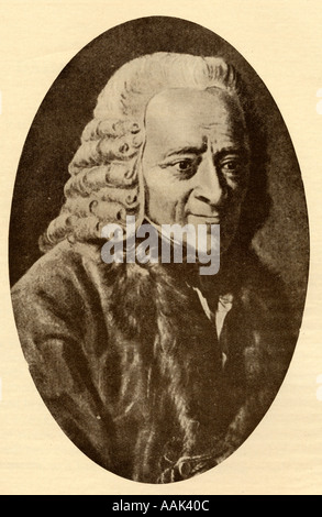Voltaire, nome della penna di François Marie Arouet, 1694 - 1778. Illuminismo francese scrittore, storico e filosofo. Foto Stock