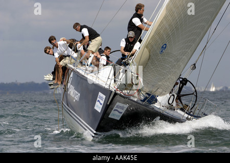 Barca da regata cowes week Isle of Wight England Regno Unito Foto Stock