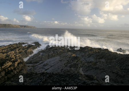 Gower costa vicino a testa di Worms Foto Stock